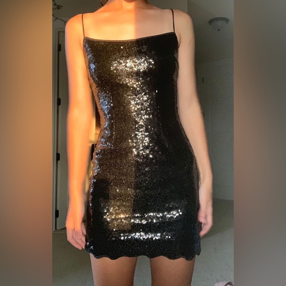 Lucy in the sky black sequins dress